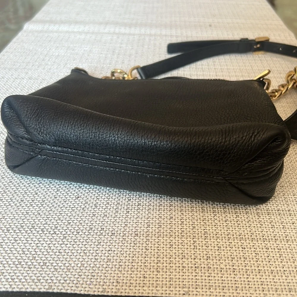 Michael Kors black pebbled leather crossbody bag purse